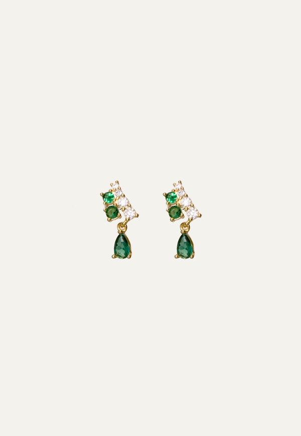 Drop Emerald Studs